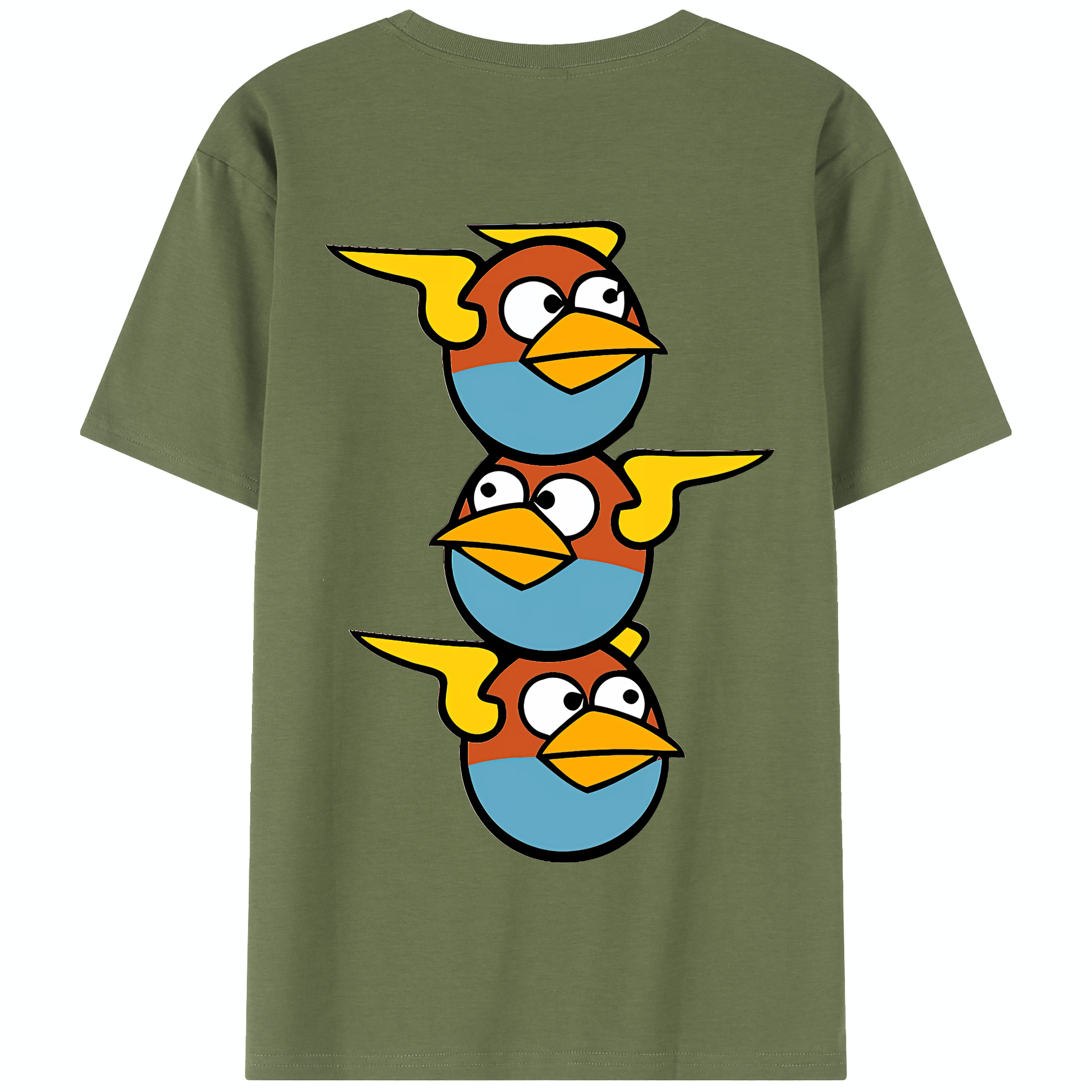 （画像用） Angry Birds アングリーバード 綿100％半袖Tシャツ（背面プリント）